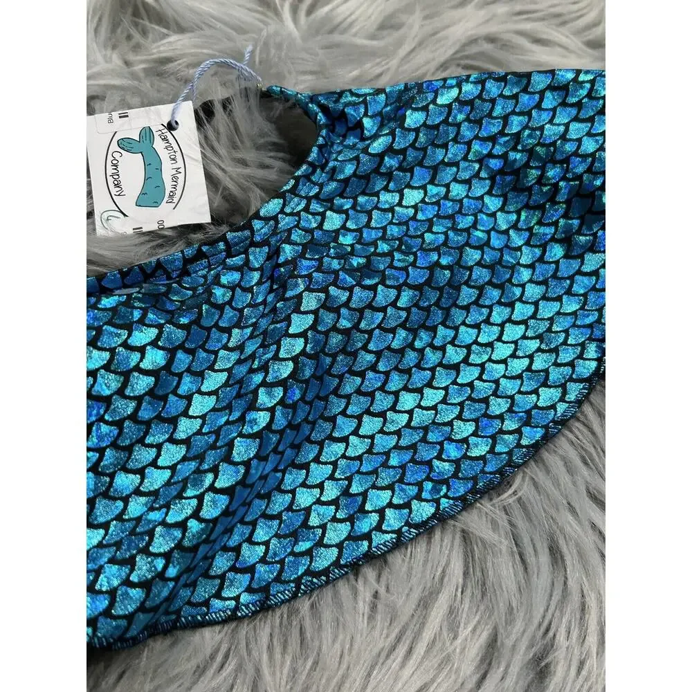 Hampton‎ Mermaid Fish Scale Blue Ruffle Bikini Size 6